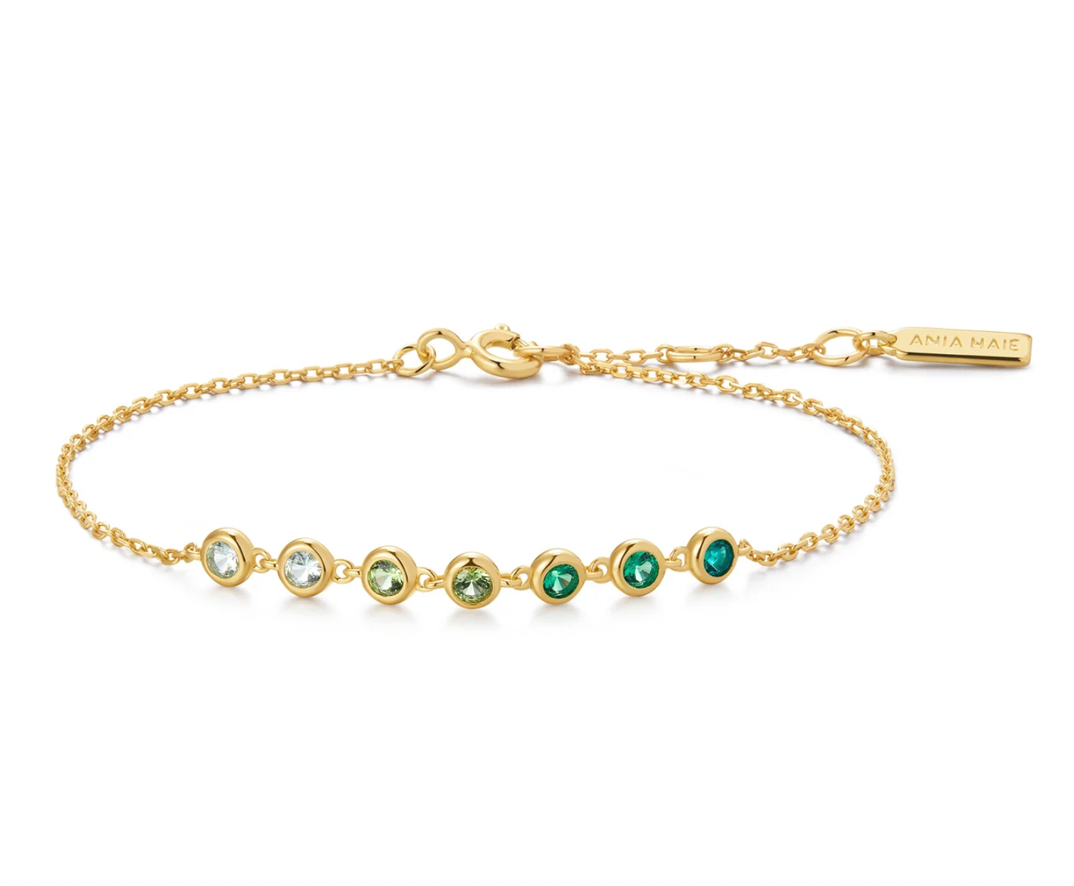 Gold Green Station Bracelet