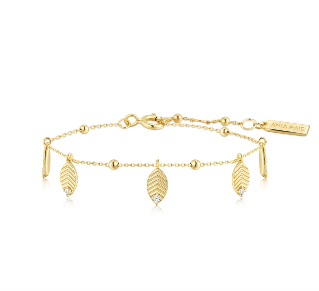 Gold Leaf Station Bracelet