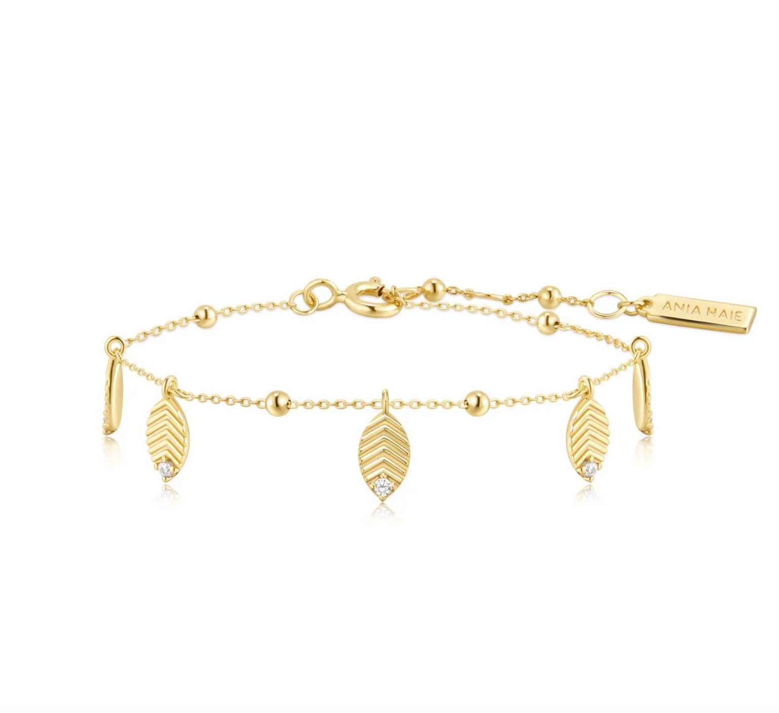 Gold Leaf Station Bracelet
