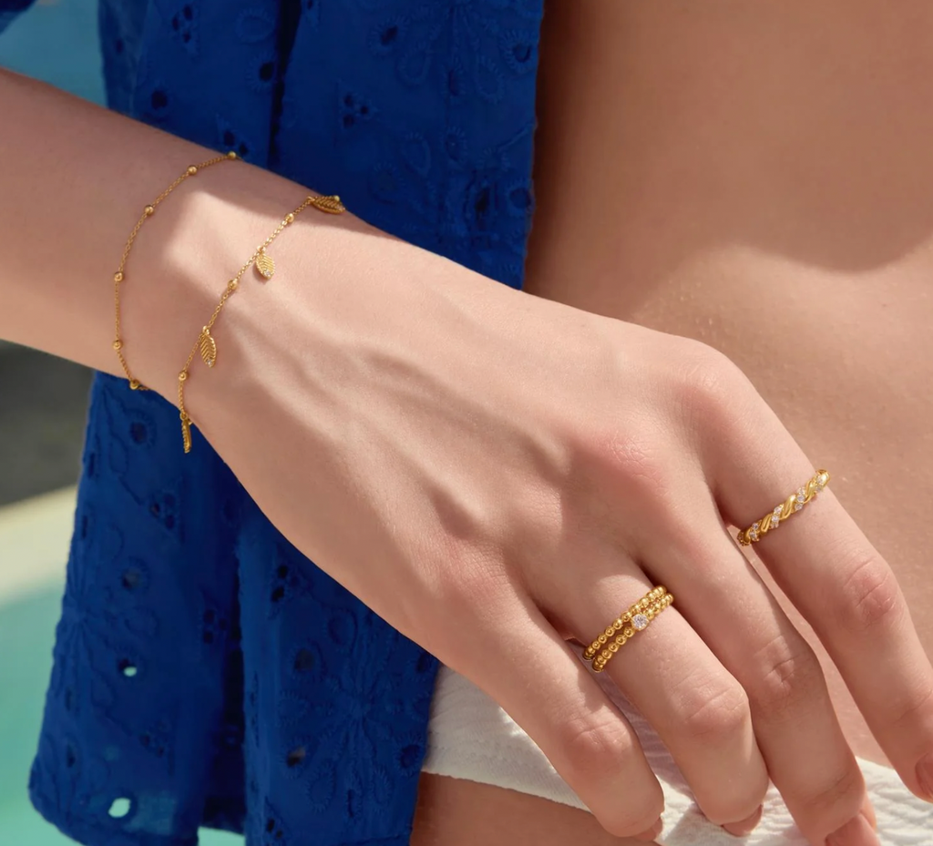 Gold Leaf Station Bracelet