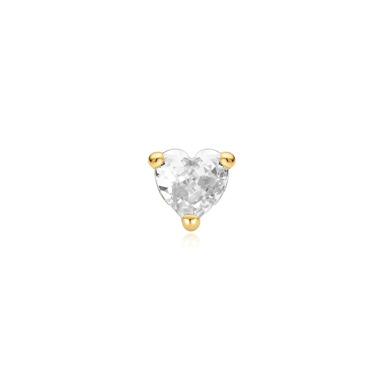 Gold Heart Barbell Single Earring