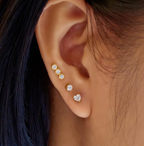 Gold Heart Barbell Single Earring