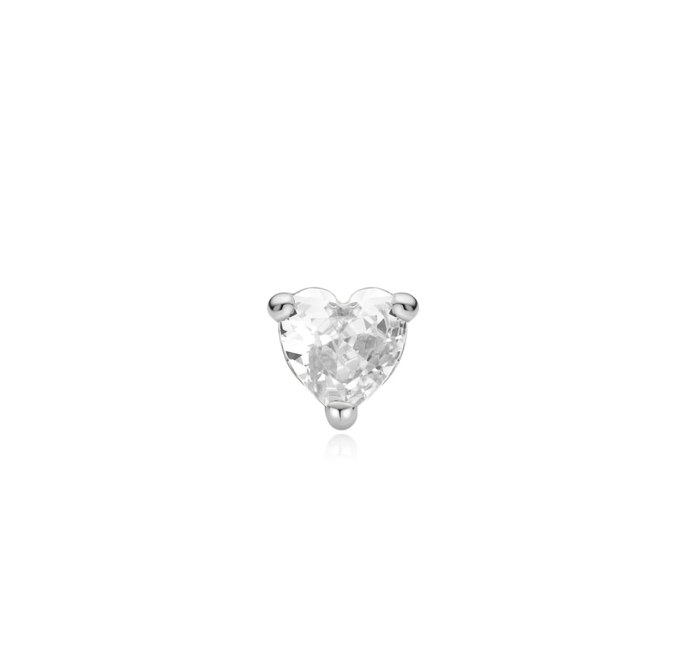 Silver Heart Barbell Single Earring