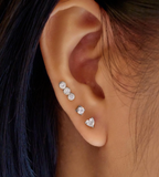 Silver Heart Barbell Single Earring