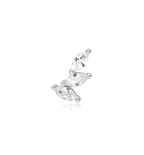 SILVER TRIPLE MARQUISE BARBELL SINGLE EARRING