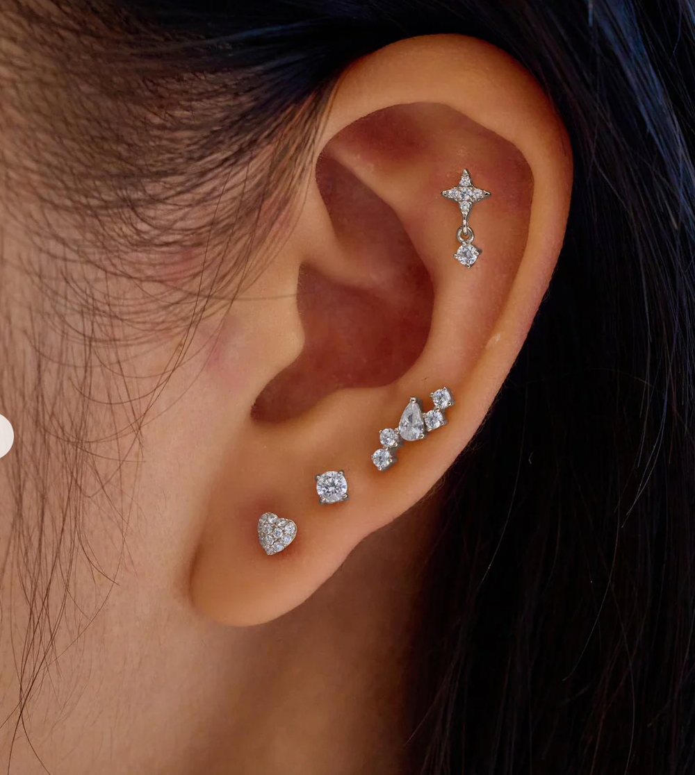 Silver Constellation Barbell Single Earring