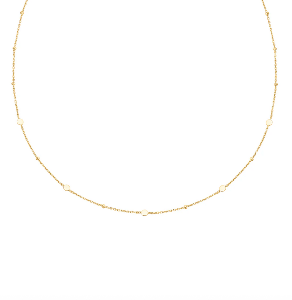 Gold Disc Station Necklace