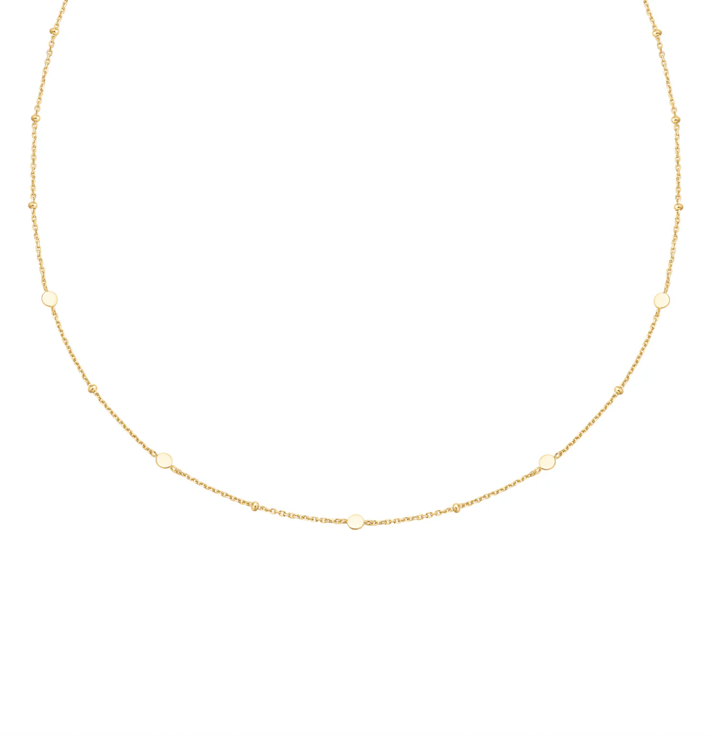 Gold Disc Station Necklace