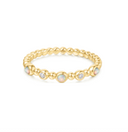 Gold Bezel Kyoto Opal Beaded Ring