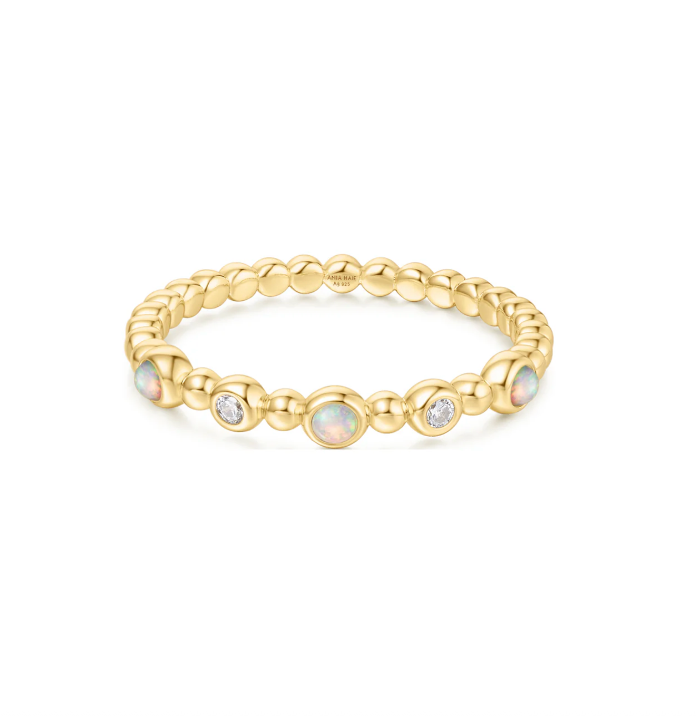 Gold Bezel Kyoto Opal Beaded Ring
