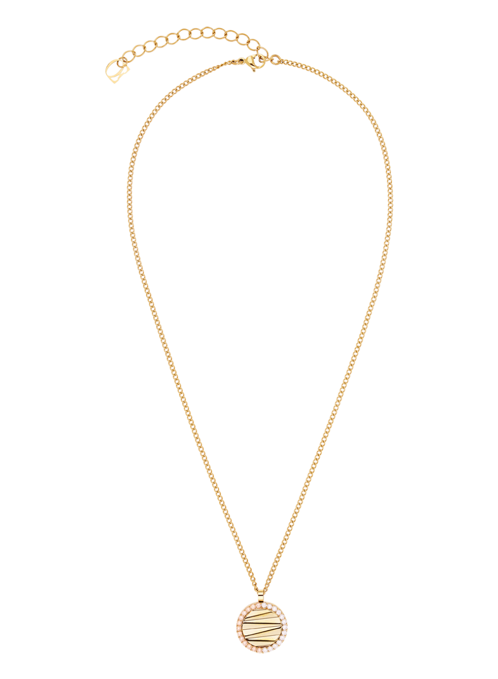 Necklace Amulet Mini Waves Gold Beige