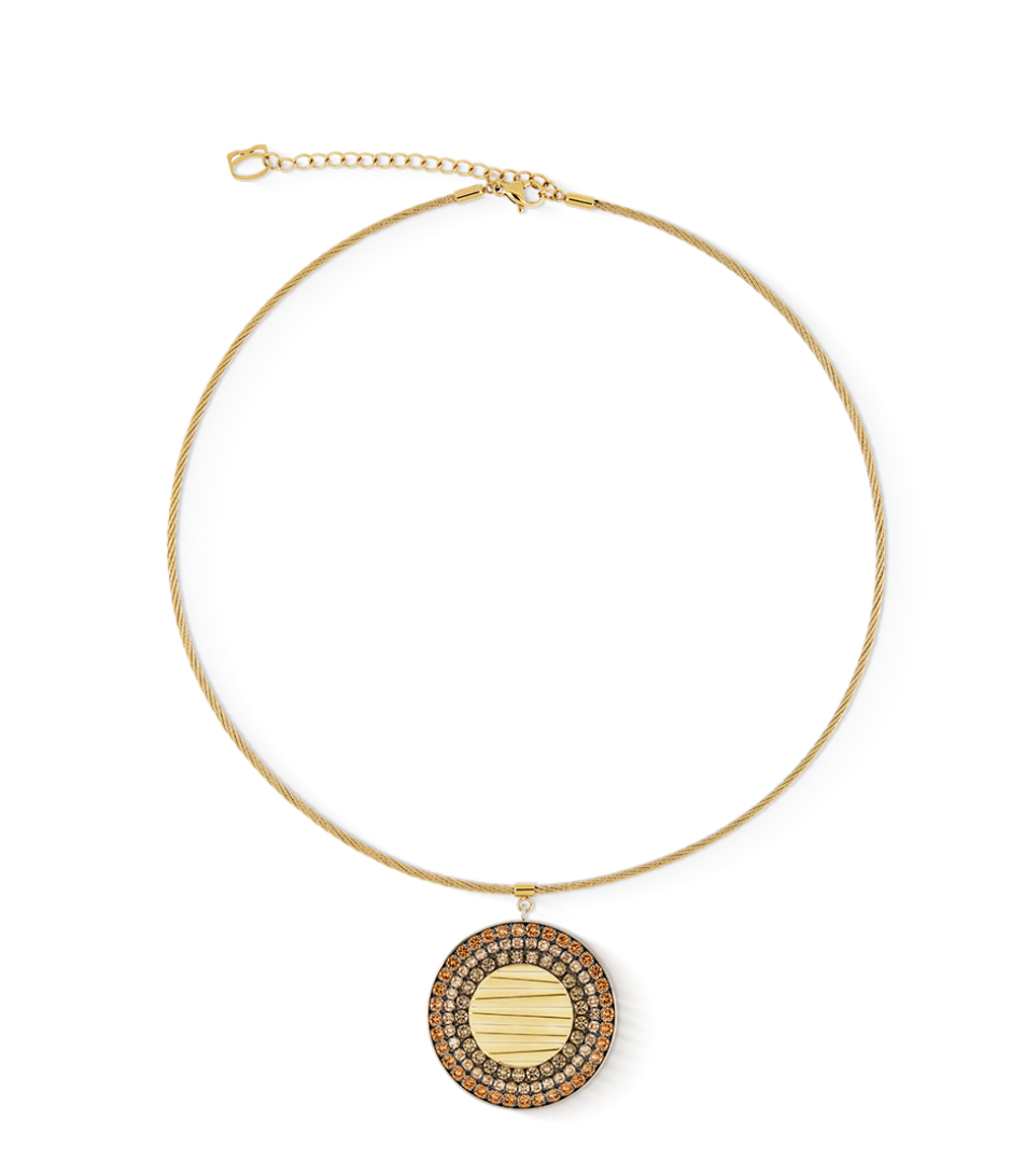 Necklace Amulet Glam Waves Gold Beige