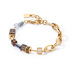 GeoCUBE® Chunky Chain bracelet Gold Brown