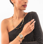 GeoCUBE® Chunky Chain bracelet Gold Brown