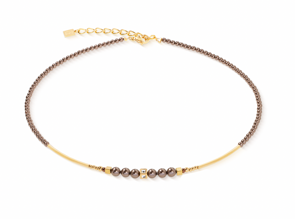 Shimmering Princess Pearls Gold-Brown Necklace