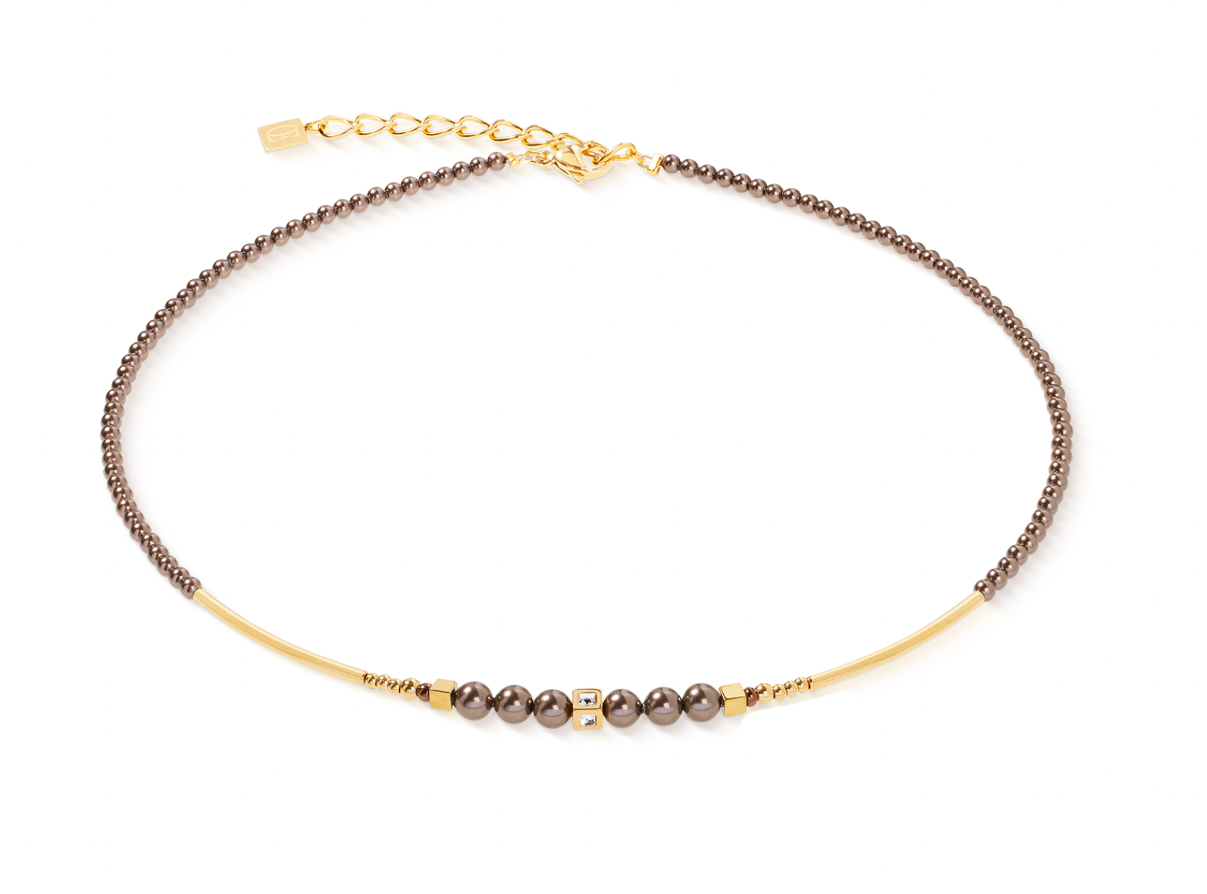 Shimmering Princess Pearls Gold-Brown Necklace