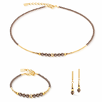 Shimmering Princess Pearls Gold-Brown Necklace