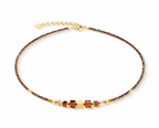 Necklace Wave Cube Flow Gold Brown