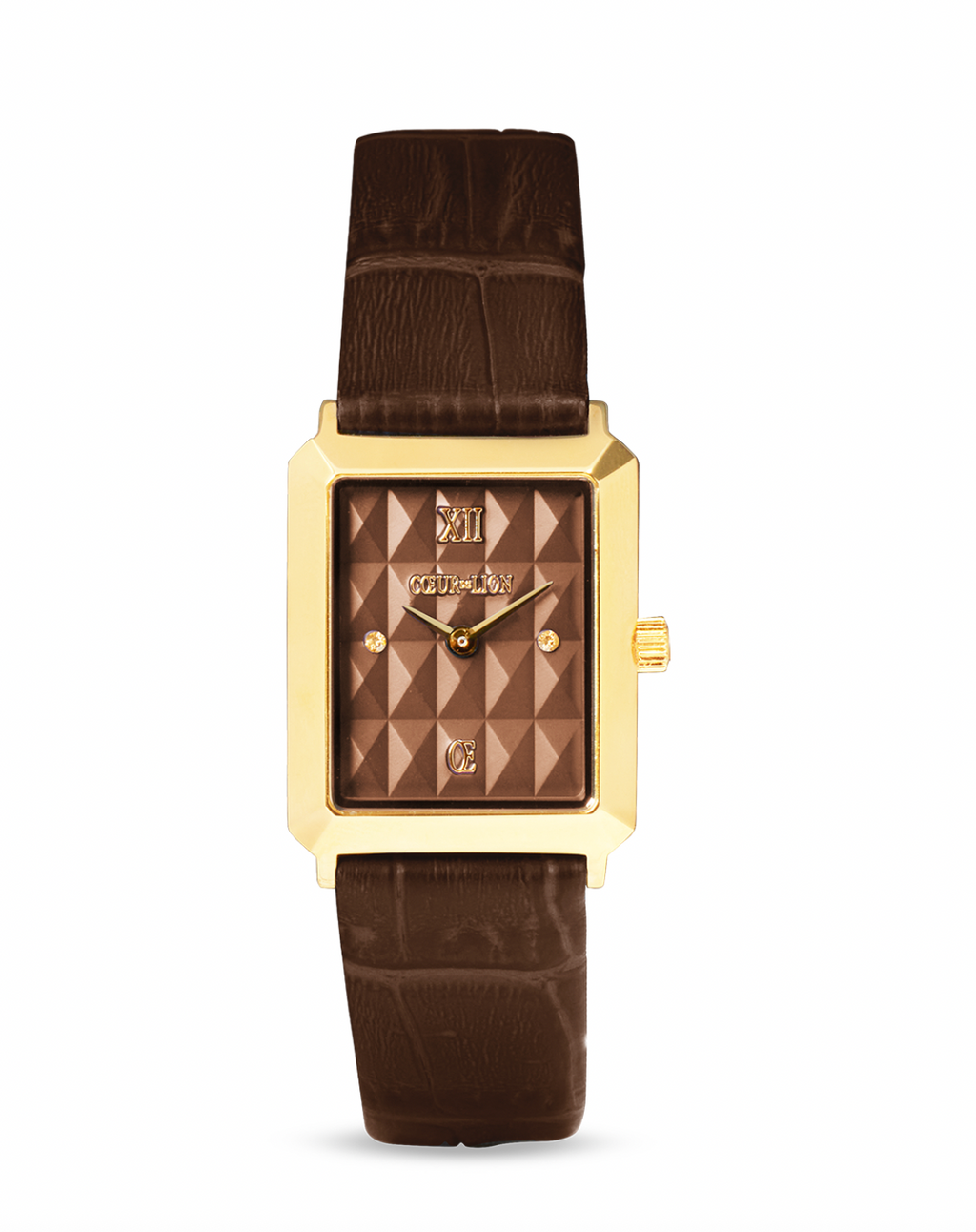 Iconic Spikes bracelet Leather Mocha Mousse gold Watch