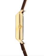 Iconic Spikes bracelet Leather Mocha Mousse gold Watch