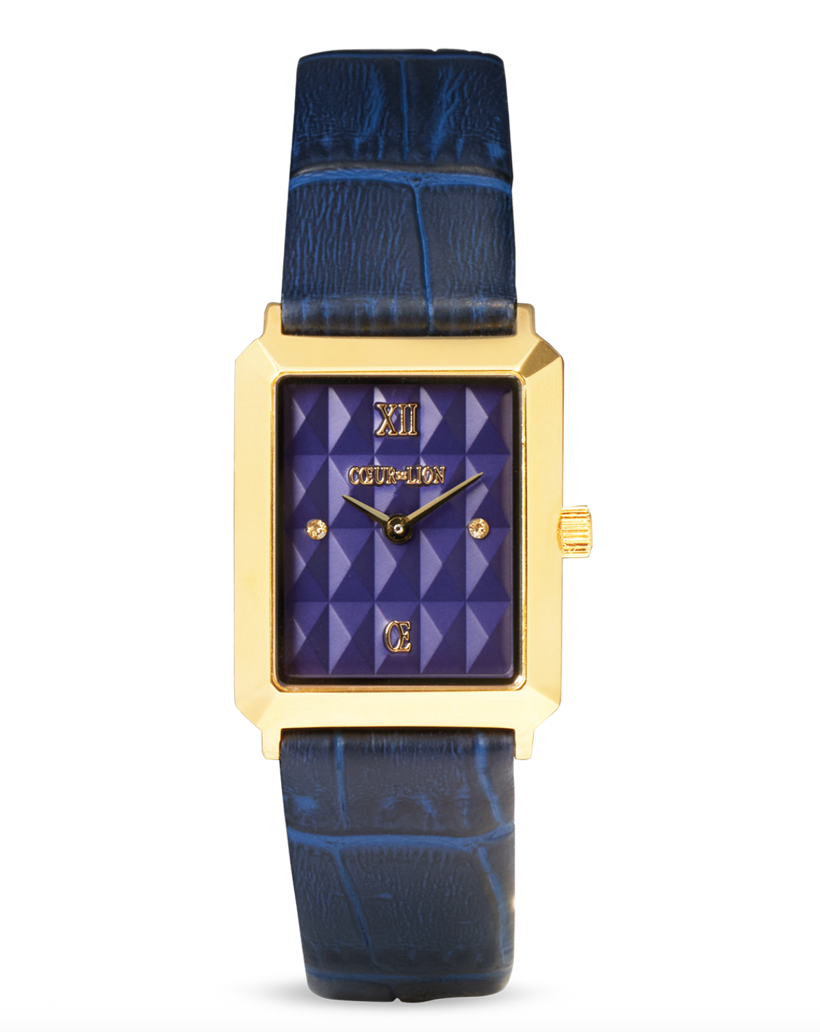 Iconic Spikes Bracelet Leather Midnight Blue Gold Watch