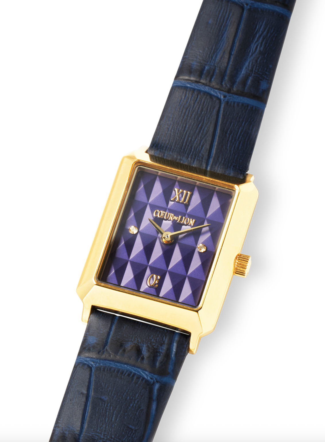 Iconic Spikes Bracelet Leather Midnight Blue Gold Watch