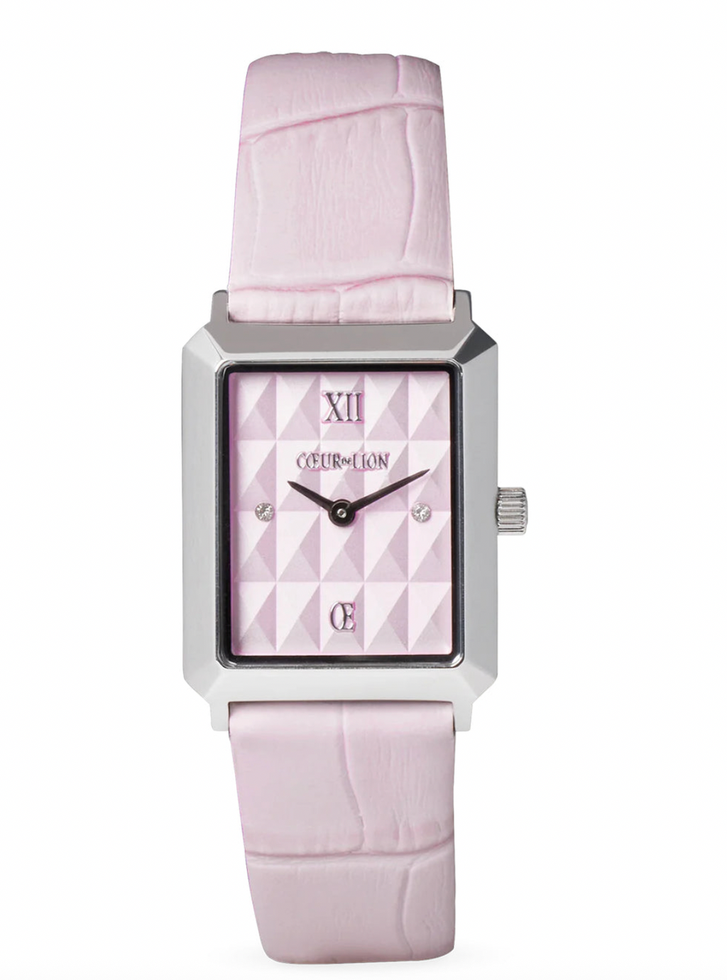 Iconic Spikes Bracelet Leather Rose Silver Watch