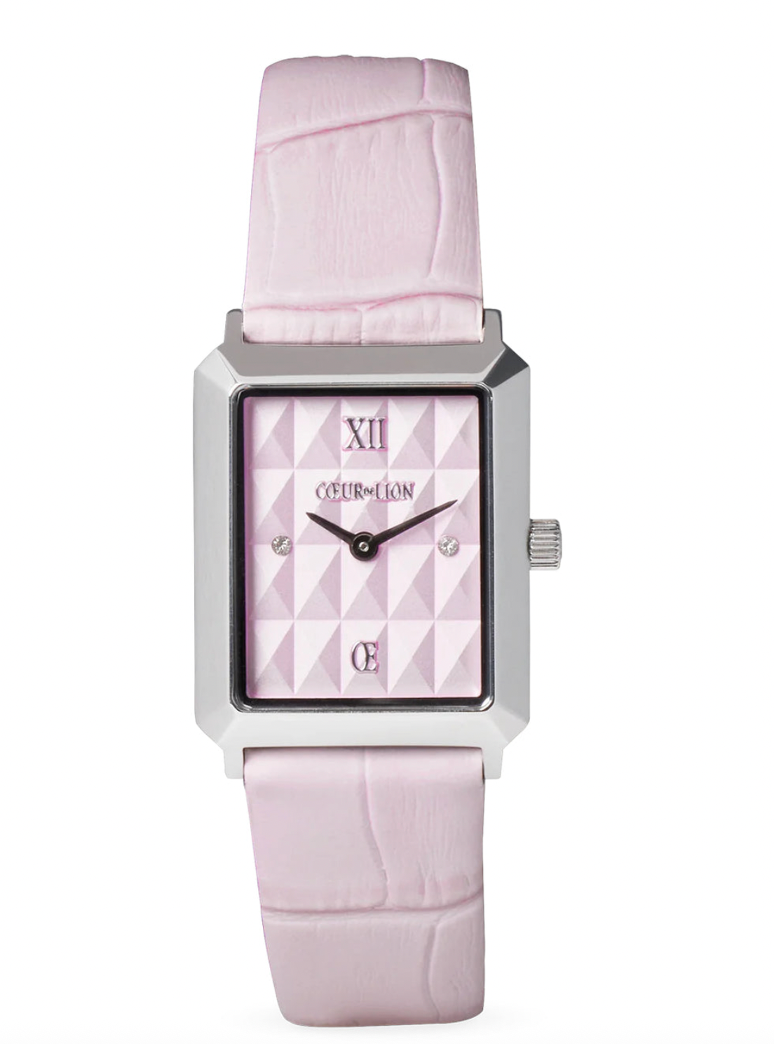 Iconic Spikes Bracelet Leather Rose Silver Watch