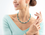 Geocube Iconic Precious Silver Green Earrings