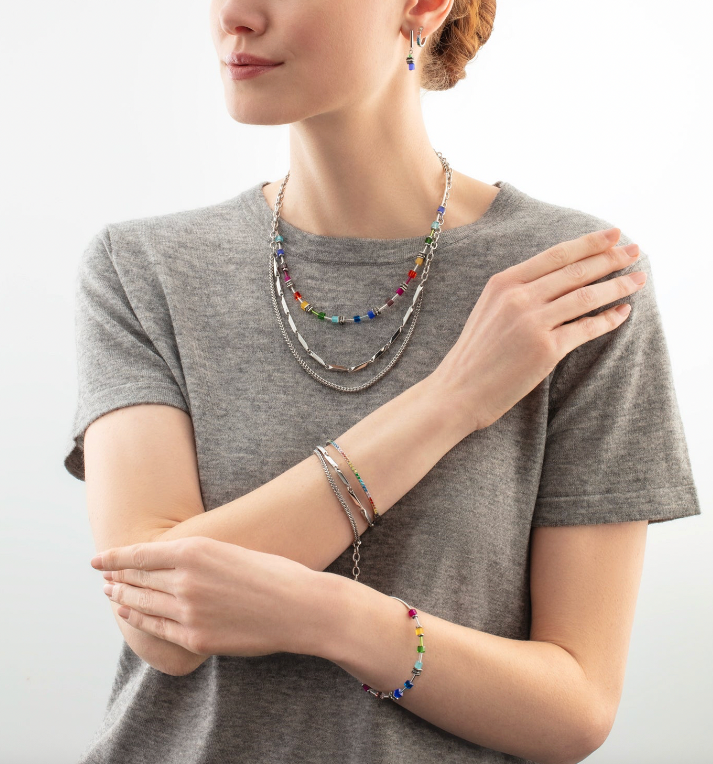 Necklace Twisted Layers silver