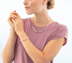 Precious Fusion Offset necklace rose gold-ice pink