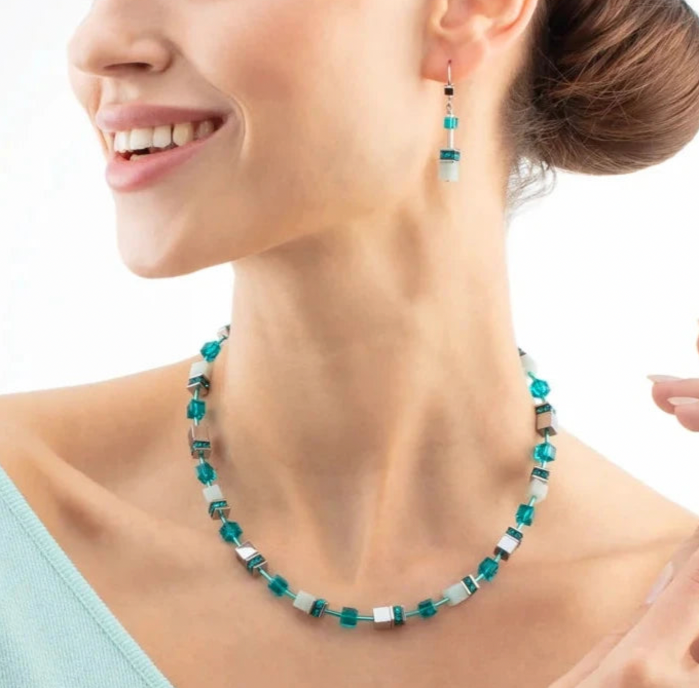 Geocube Amazonite Turquoise Necklace