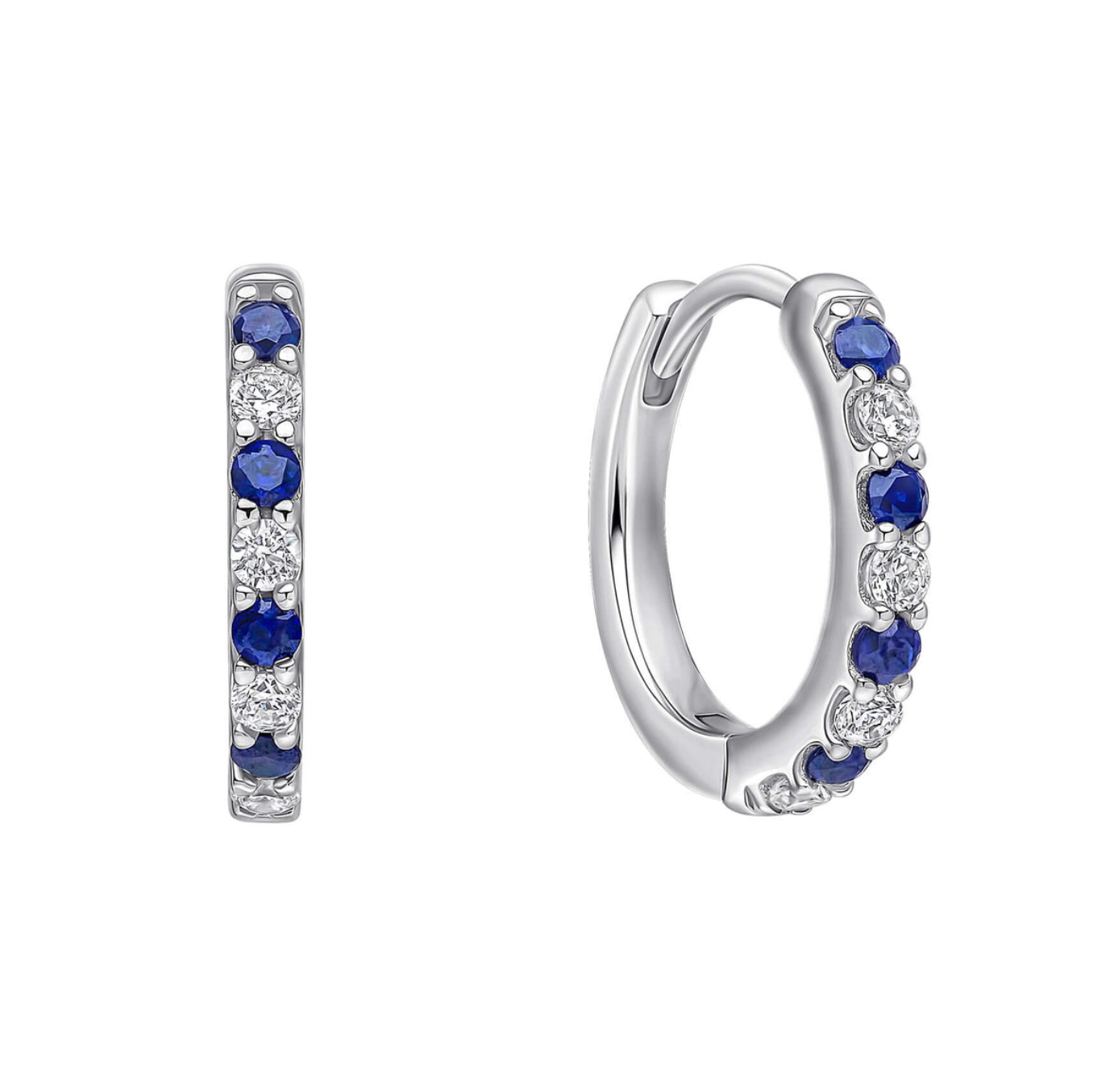 Diamonfire Two Tone Zirconia Hoop Earrings