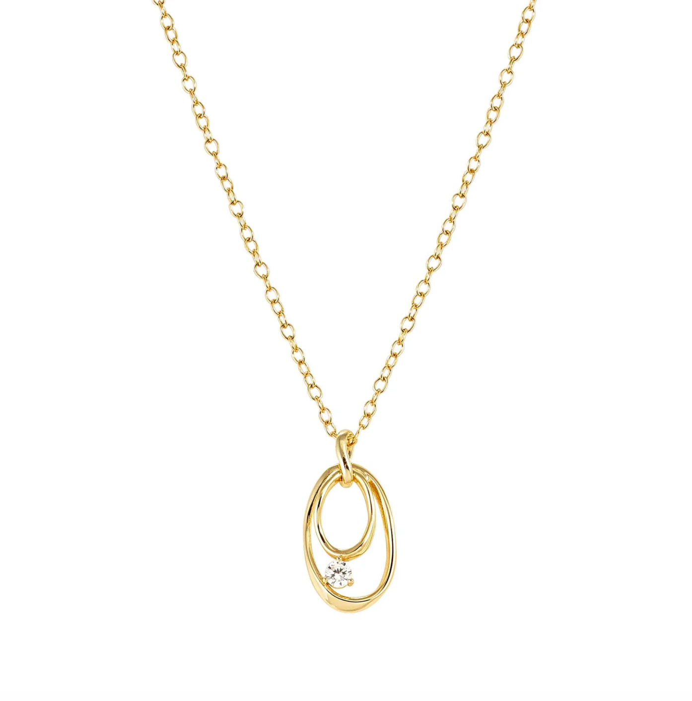 Nomination Rebel Art Necklace Small Oval White Stone Necklace (Gold)