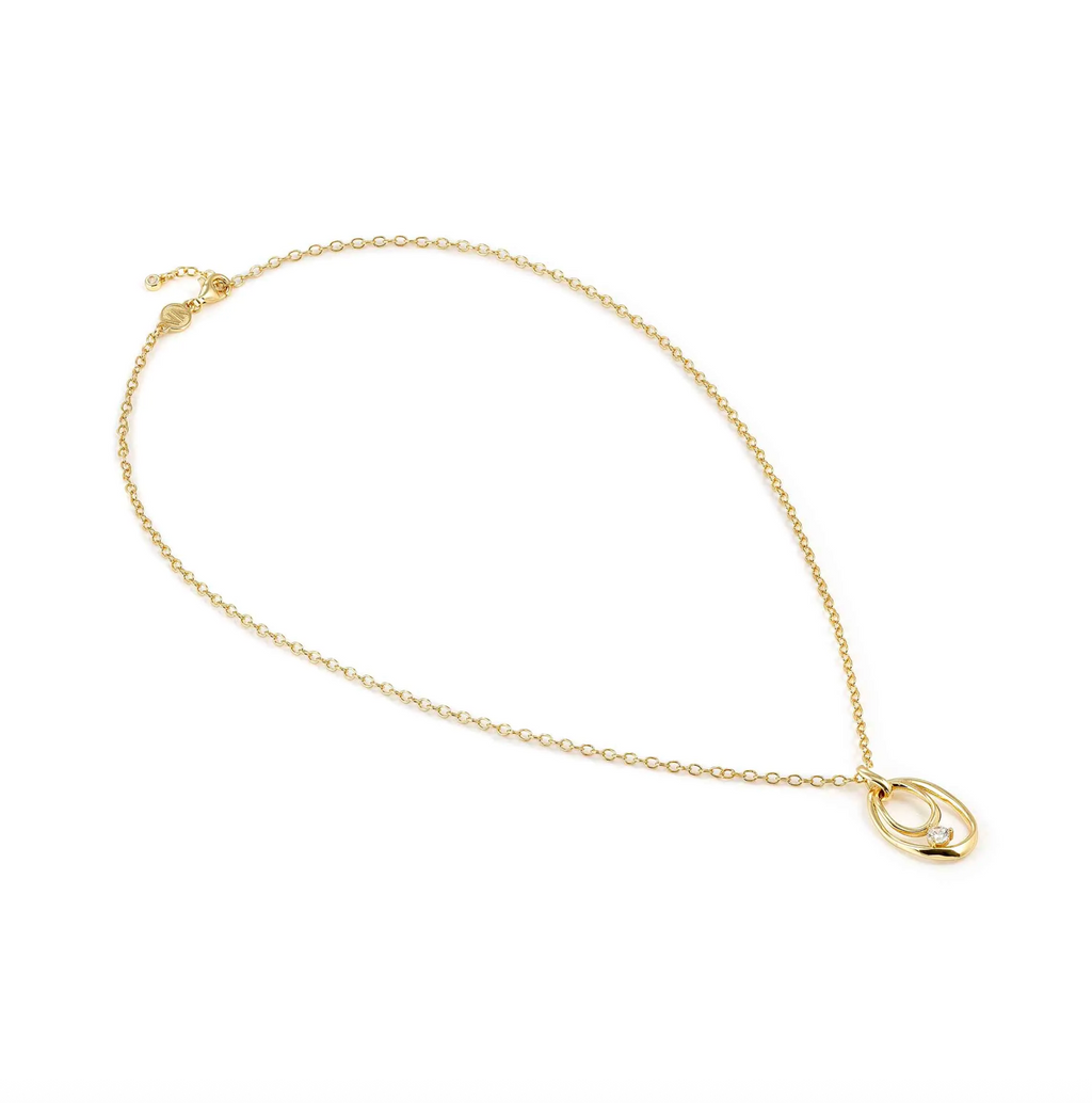 Nomination Rebel Art Necklace Small Oval White Stone Necklace (Gold)