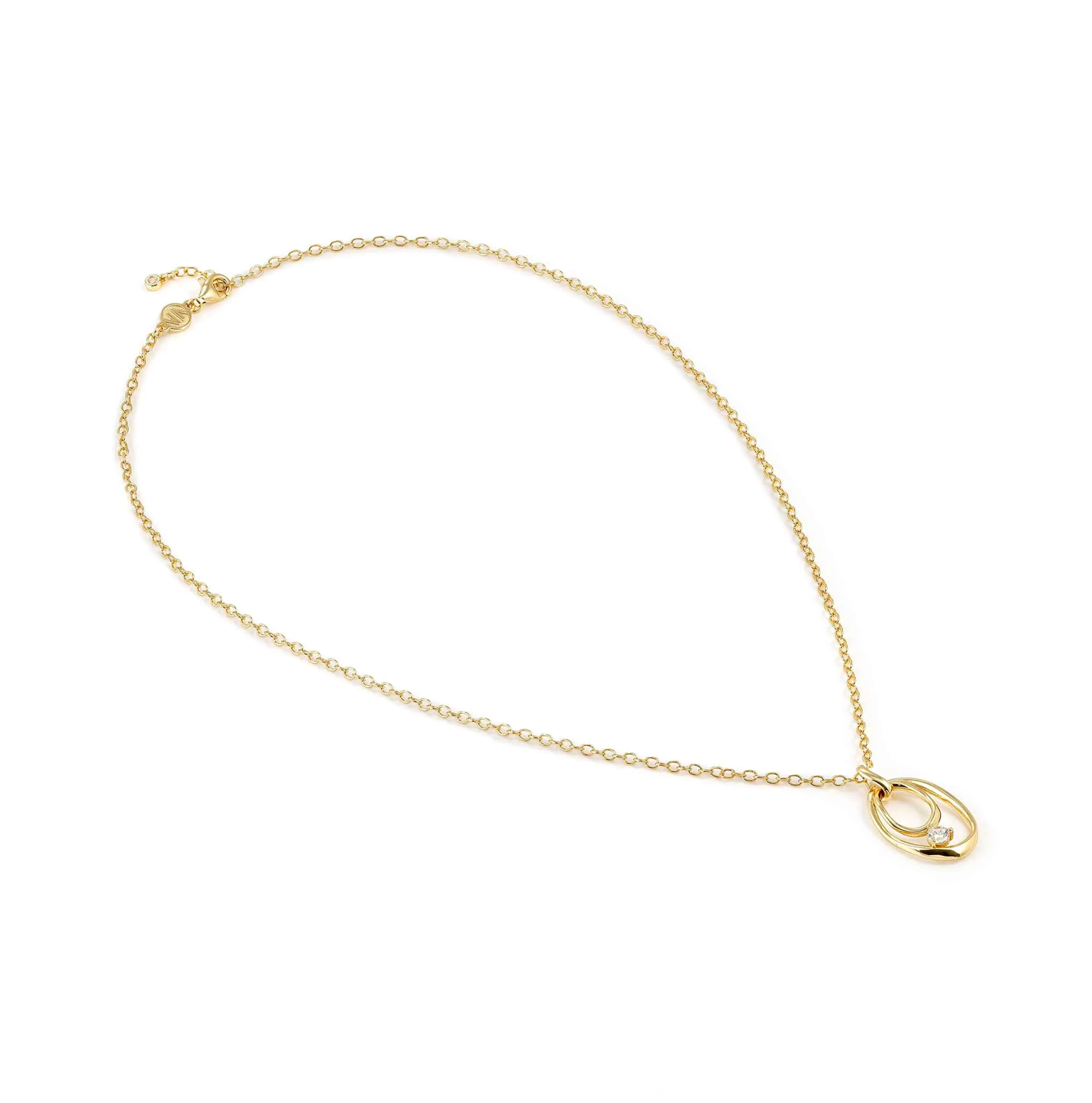 Nomination Rebel Art Necklace Small Oval White Stone Necklace (Gold)
