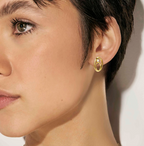 Nomination Rebel Art Earrings, Oval with White Stone