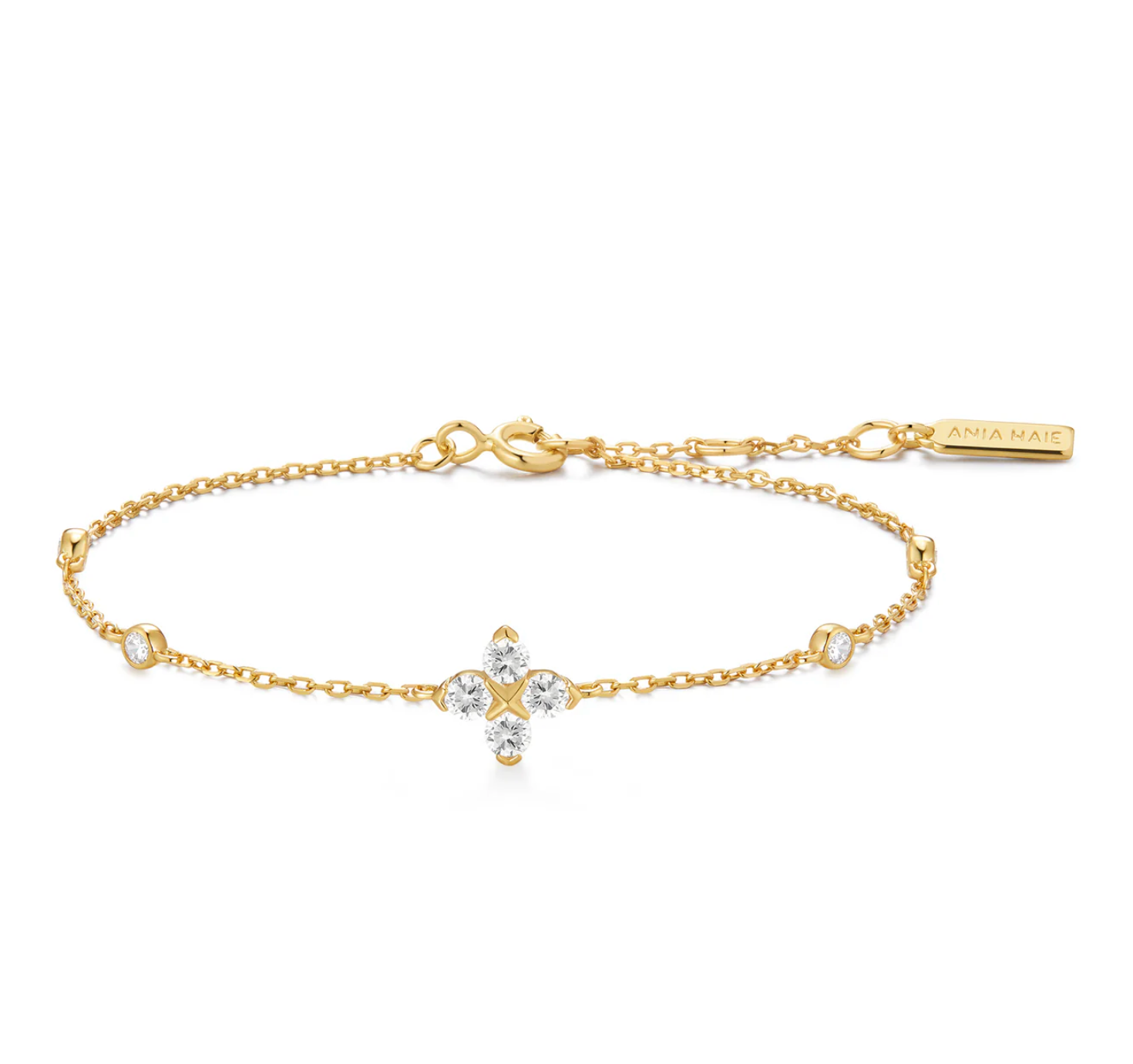 Gold Sparkling Lucky Clover Bracelet