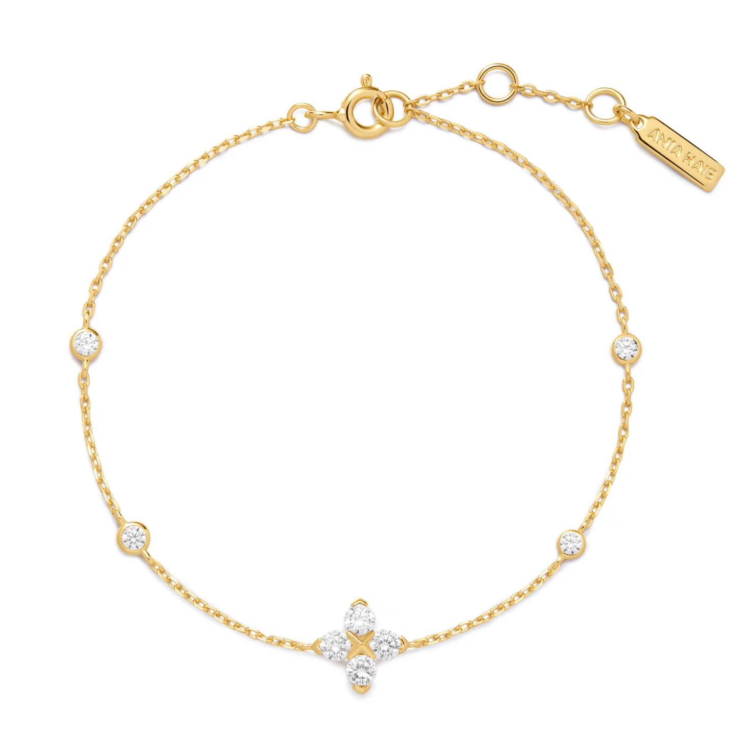 Gold Sparkling Lucky Clover Bracelet