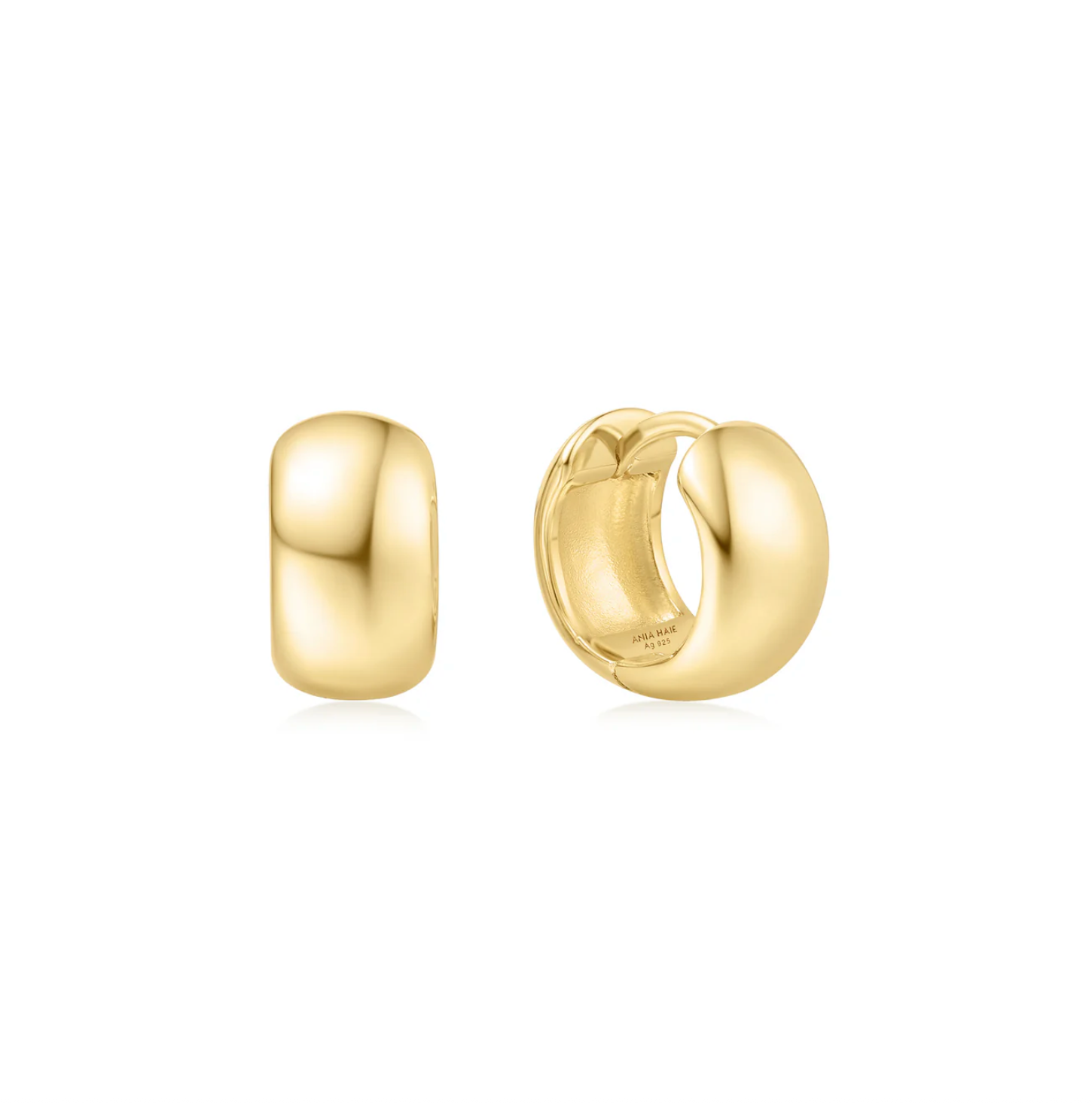 Gold Chubby Small Huggie Hoop Earrings