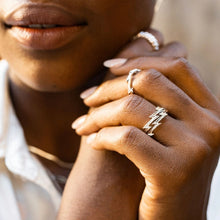 Load image into Gallery viewer, Silver Lightning Bolt Stacking Ring
