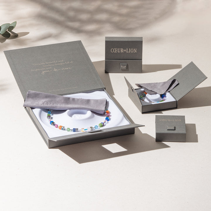 GeoCUBE® Iconic Nature earrings Gold White