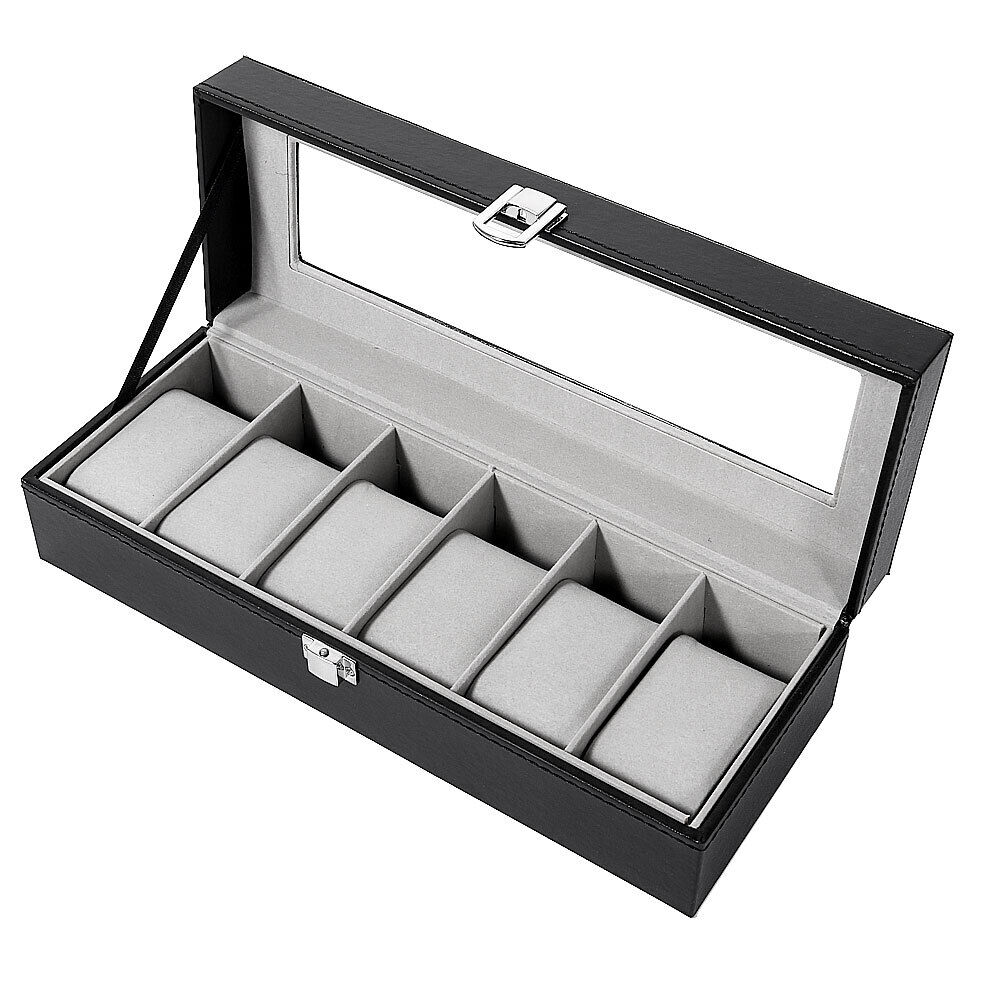 Watch box for 6 - Black and Grey
