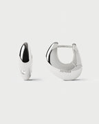 Wave Silver Hoops
