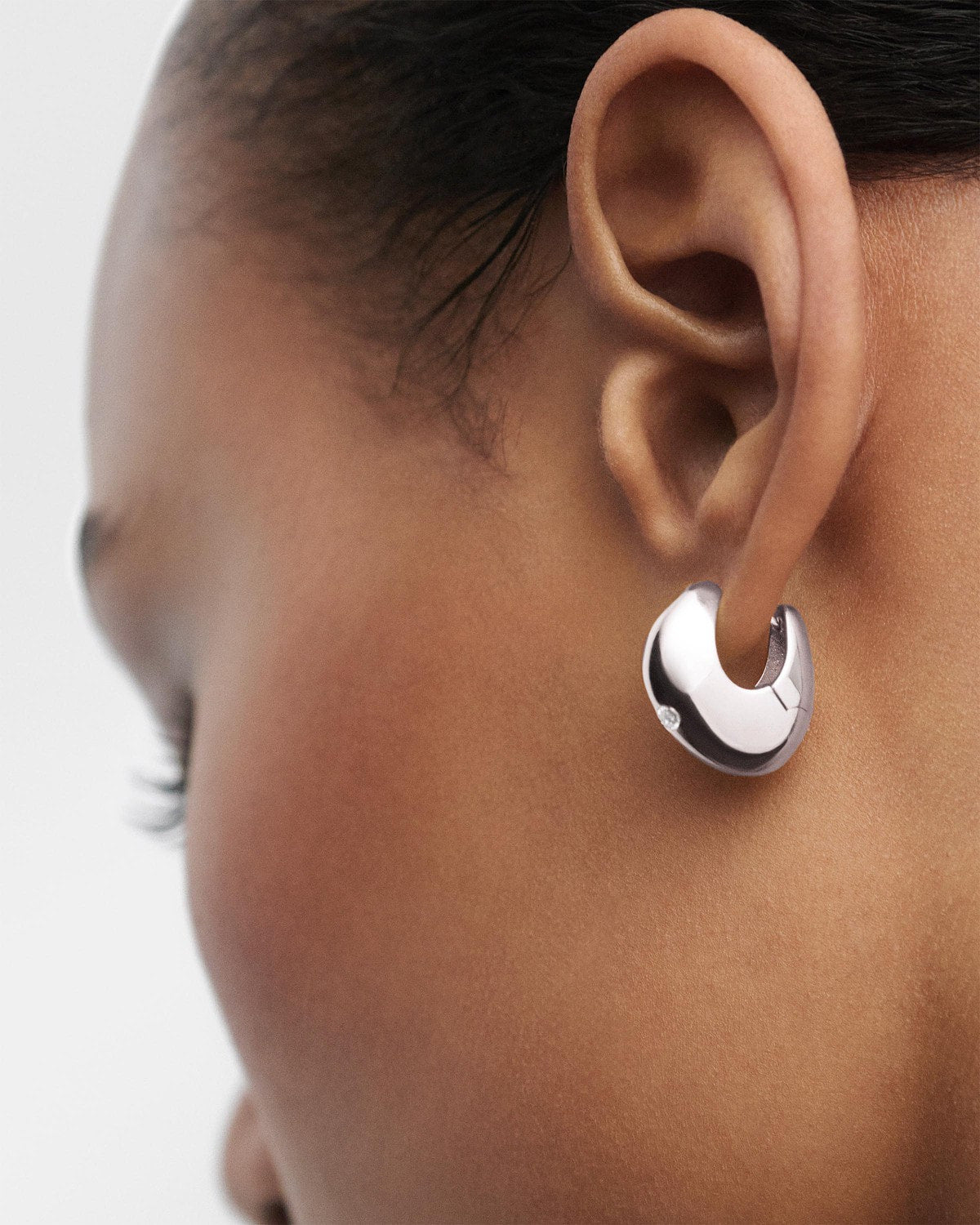 Wave Silver Hoops