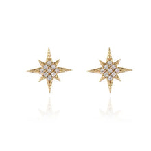 Load image into Gallery viewer, North Star Stud Earrings Gold Plated
