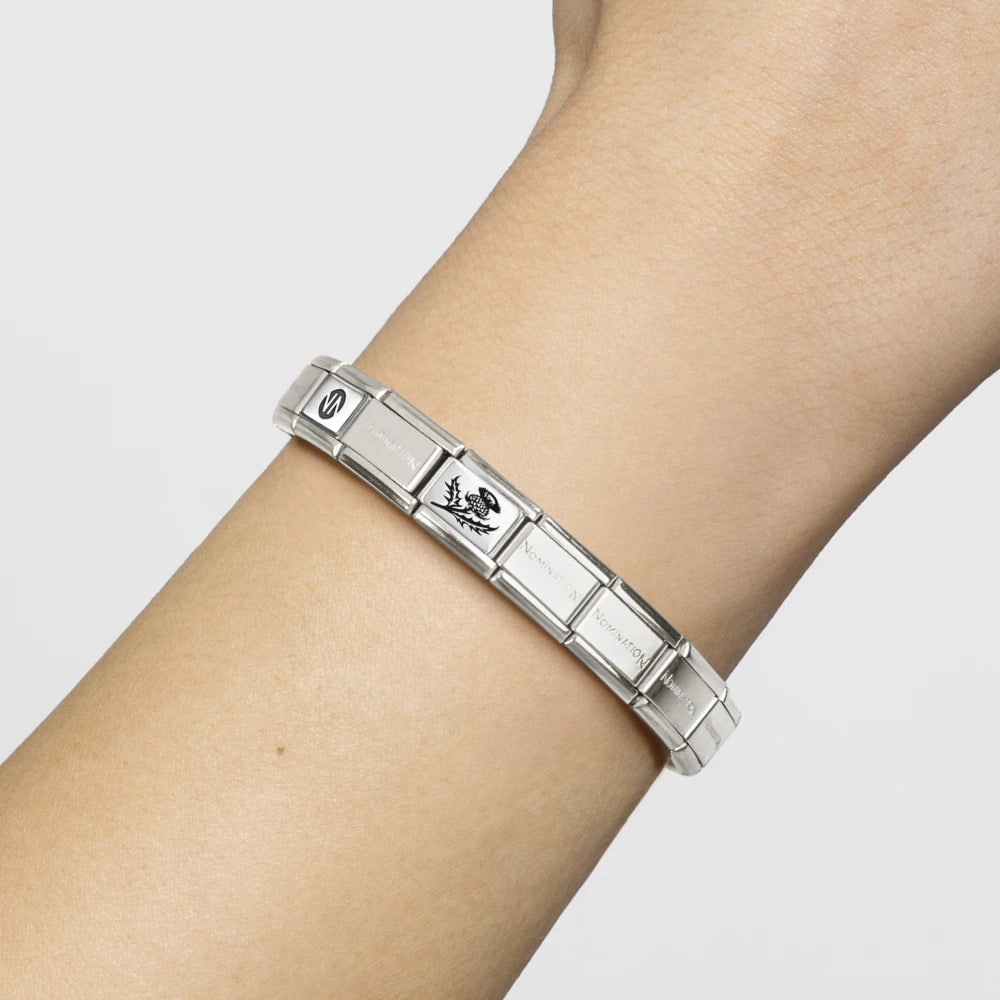 Nomination Classic PLATES Silver Thistle Charm