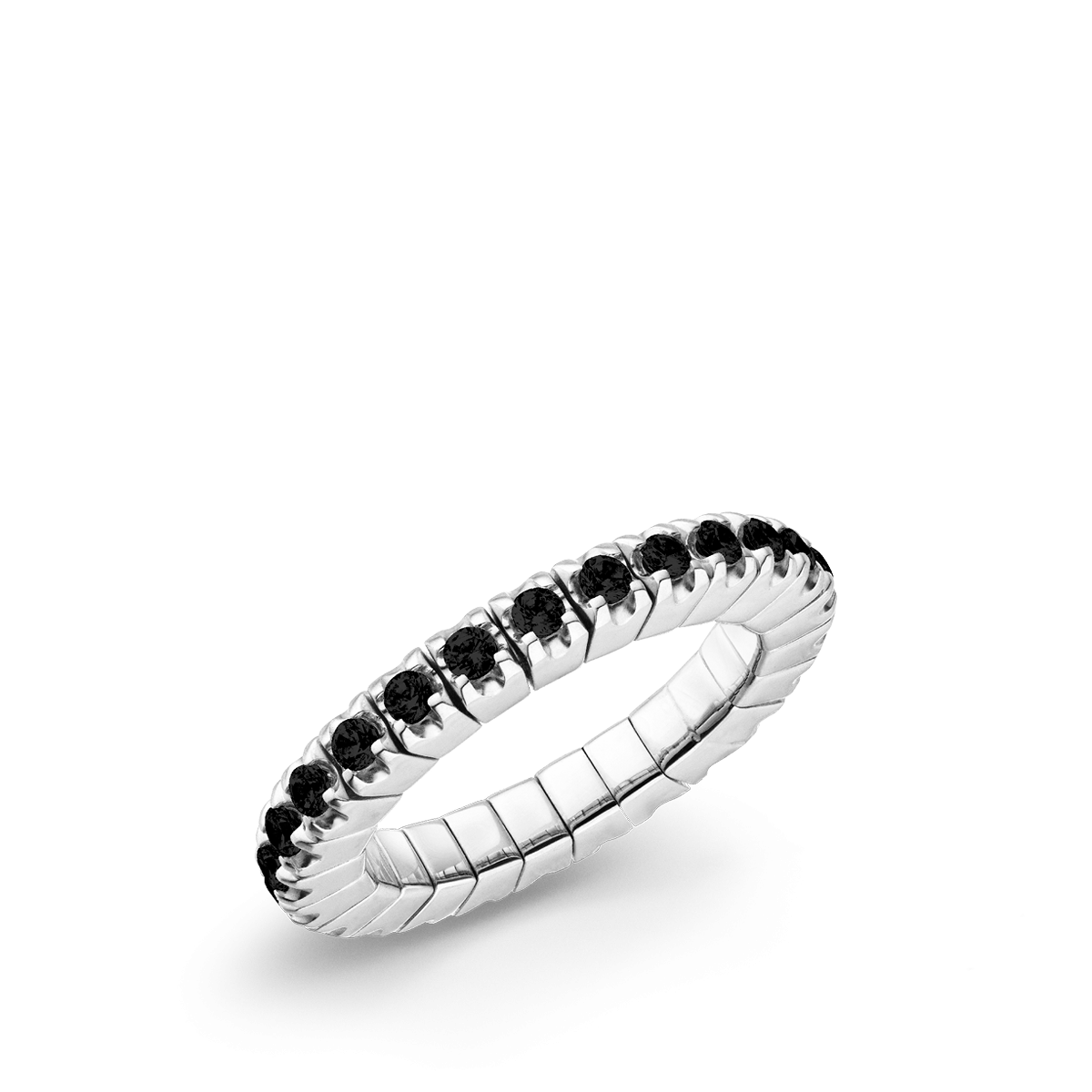 Dazzling Colour Flex ring 2.5mm Black 925 Gold Plated