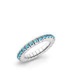 Dazzling Colour Flex ring 2.5mm Blue Topaz 925 Gold Plated