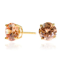 Load image into Gallery viewer, Lana with Champagne Coloured 8mm Swarovski Crystal Earrings
